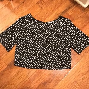 Lined silky summer shirt - hearts detail